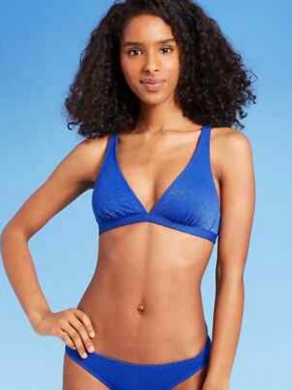 Xhilaration Metallic Cobalt Blue Bikini Swimsuit - Size Large Womens - Bathing